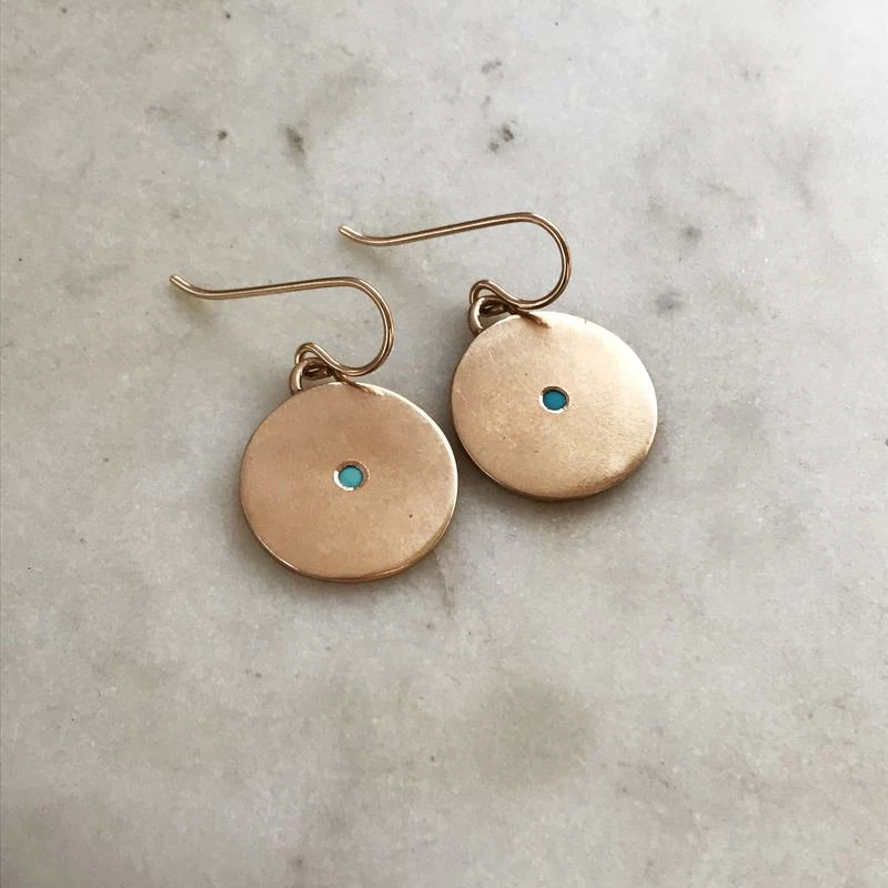 Mimosa Handcrafted Mimosa Minimal Circle Turquoise Earrings 3 Mimosa Handcrafted Mimosa Minimal Circle Turquoise Earrings
