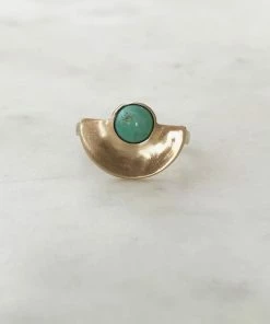 Mimosa Handcrafted Mimosa Minimal Semicircle Turquoise Ring