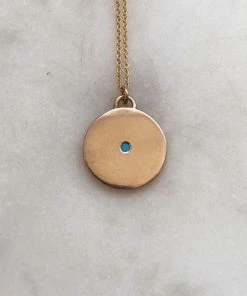 Mimosa Handcrafted Mimosa Minimal Circle Turquoise Necklace