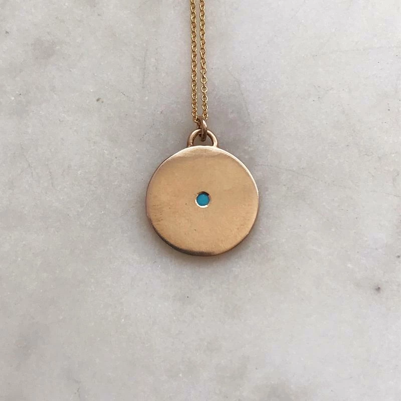 Mimosa Handcrafted Mimosa Minimal Circle Turquoise Necklace 3 Mimosa Handcrafted Mimosa Minimal Circle Turquoise Necklace