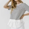 Wanderlust By Abby NEW Mix Media Stripe Top 1 Wanderlust By Abby NEW Mix Media Stripe Top