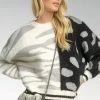 Wanderlust By Abby NEW Mixed Print Crew Neck Sweater