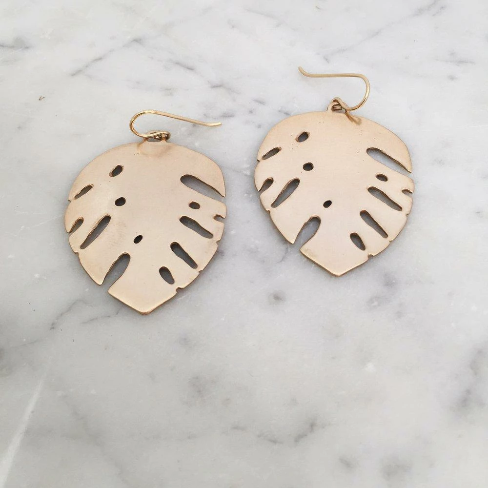 Mimosa Handcrafted JEWELRY Mimosa Monstera Earrings 3 Mimosa Handcrafted JEWELRY Mimosa Monstera Earrings