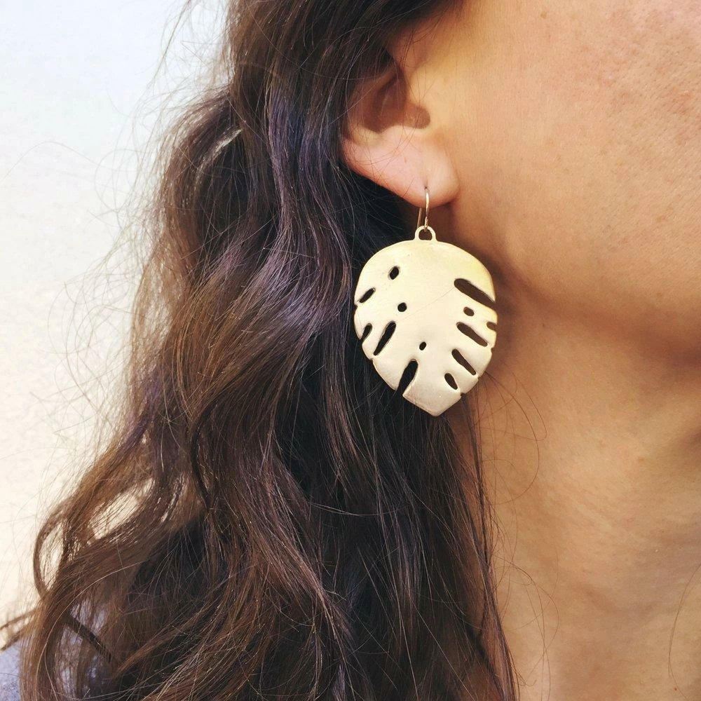 Mimosa Handcrafted JEWELRY Mimosa Monstera Earrings 5 Mimosa Handcrafted JEWELRY Mimosa Monstera Earrings