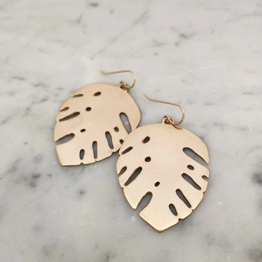 Mimosa Handcrafted JEWELRY Mimosa Monstera Earrings 4 Mimosa Handcrafted JEWELRY Mimosa Monstera Earrings