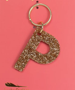 Wanderlust By Abby Glitter Letter Keychain NEW