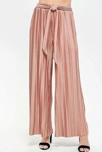 Wanderlust By Abby NEW Pleated Front Tie Wide Pants