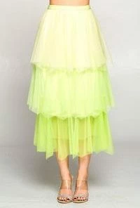 Wanderlust By Abby Mesh Layer Midi Skirt NEW