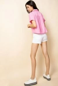 Wanderlust By Abby Short Sleeve Collared Top