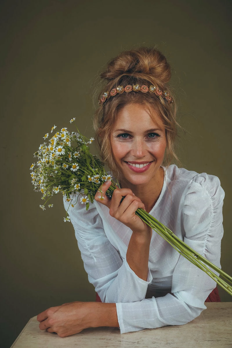 Wanderlust By Abby Headband Fleur Coral 4 Wanderlust By Abby Headband Fleur Coral