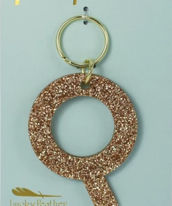Wanderlust By Abby Glitter Letter Keychain NEW