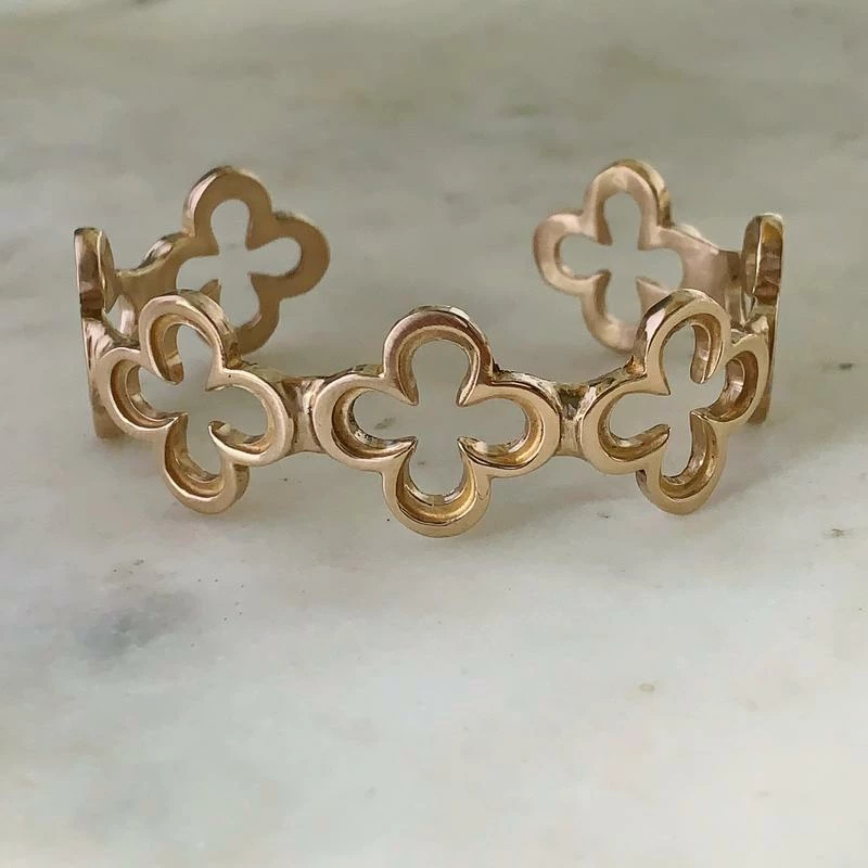 Mimosa Handcrafted JEWELRY Mimosa Quatrefoil Cuff 3 Mimosa Handcrafted JEWELRY Mimosa Quatrefoil Cuff