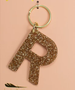 Wanderlust By Abby Glitter Letter Keychain NEW