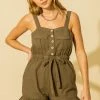 Wanderlust By Abby NEW Sleeveless Button Detail Romper