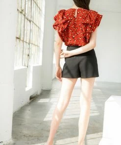 Wanderlust By Abby Layered Ruffle Sleeve Top NEW