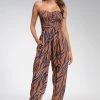 Wanderlust By Abby Animal Print Strapless Jumpsuit NEW