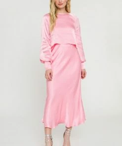 Wanderlust By Abby Satin Maxi Skirt 2.0 NEW