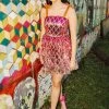 Queen Of Sparkles QOS Pink And Orange Sequin Tie Mini Dress NEW