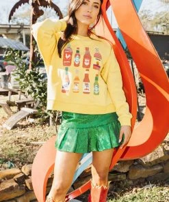 Queen Of Sparkles NEW QOS Green Sequin Flounce Skirt