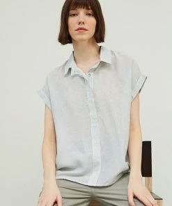 Wanderlust By Abby NEW Short Sleeve Stripe Blouse