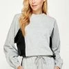 Wanderlust By Abby Faux Leather Contrast Sweatshirt