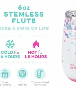 Wanderlust By Abby Confetti Stemless Flute (6oz) NEW