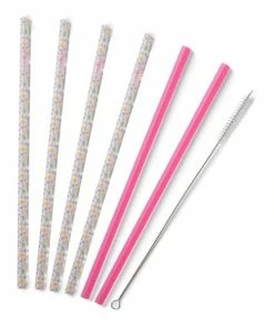 Wanderlust By Abby Confetti + Pink Reusable Straw Set