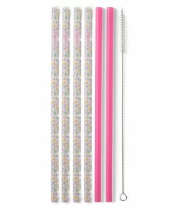 Wanderlust By Abby Confetti + Pink Reusable Straw Set