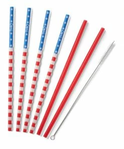Wanderlust By Abby Stars + Stripes Reusable Straw Set