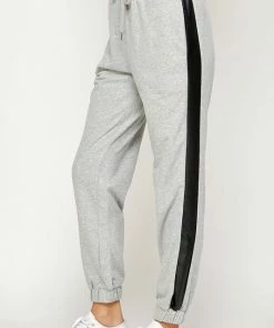 Wanderlust By Abby Faux Leather Contrast Joggers