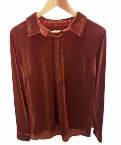 Wanderlust By Abby Velvet Button Down Collared Shirt