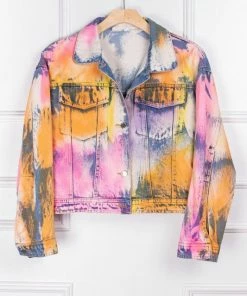 Wanderlust By Abby Tie Dye Denim Jacket NEW