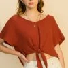 Wanderlust By Abby Tie Front Dolman Top NEW