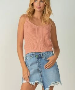Wanderlust By Abby Dusty Rose Sweater Tank Top NEW