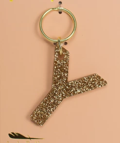 Wanderlust By Abby Glitter Letter Keychain NEW